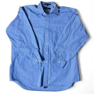 Vtg Tommy Hilfiger Gold Crest Blue Checkered Button up